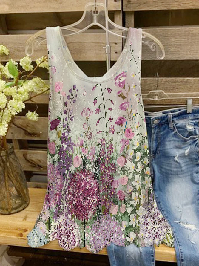 Printed Statement Knit Tank
