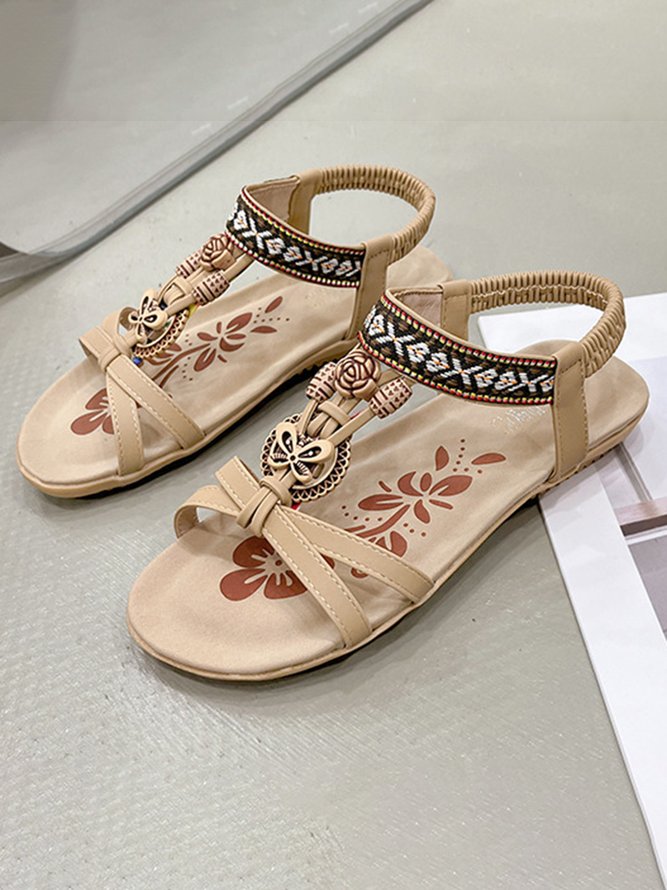 JFN  Women's Boho Beaded Braided Beach Sandals