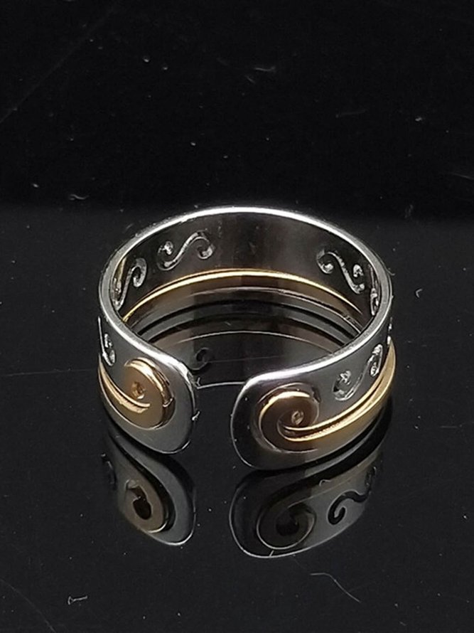 JFN  Men and women couples adjustable titanium steel colorfast ring