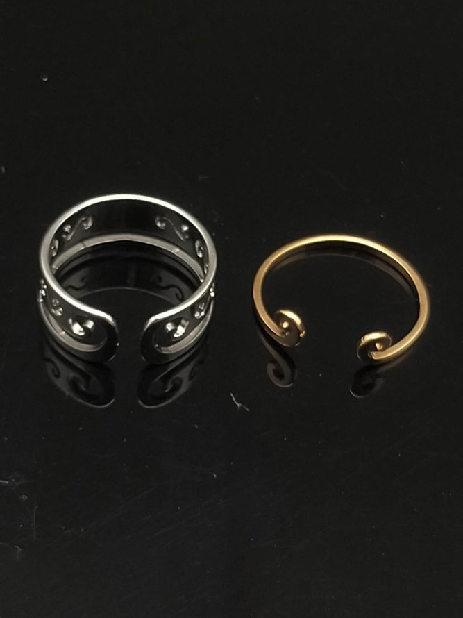 JFN  Men and women couples adjustable titanium steel colorfast ring