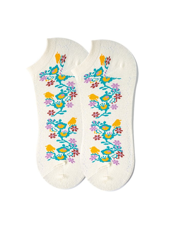 JFN Spring/Summer Jacquard Cotton Adult Short Socks