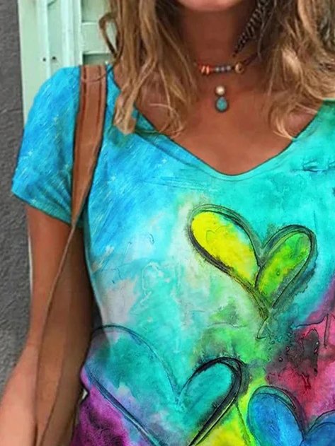Love Print Casual Short Sleeve T-shirt