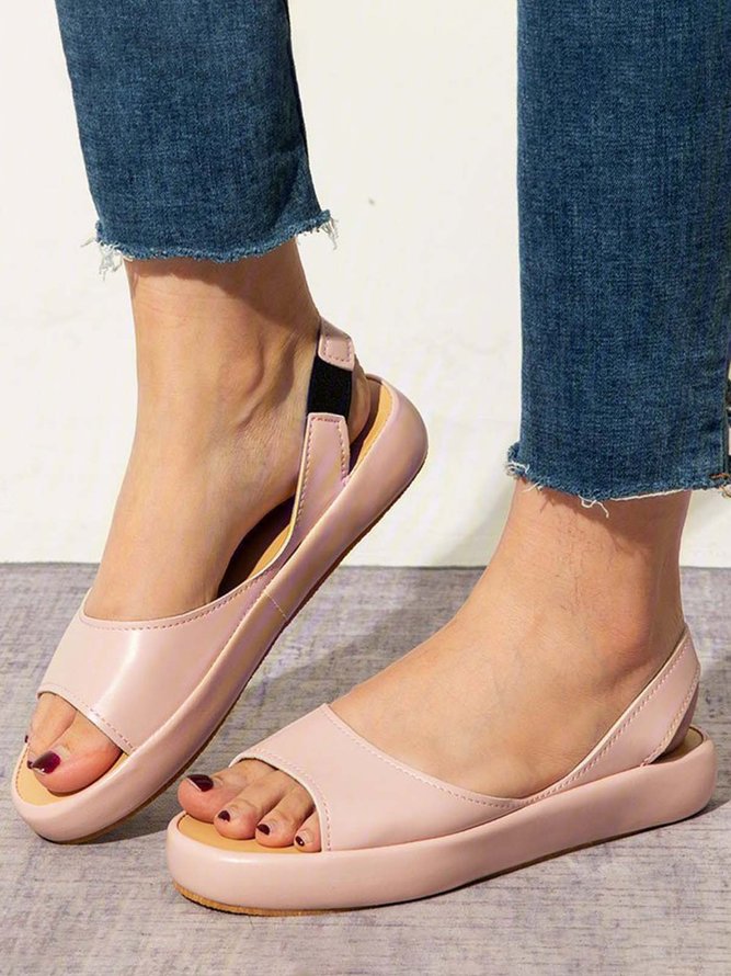 JFN  Women's Fashion Footbed Peep Toe Slip On Sandals