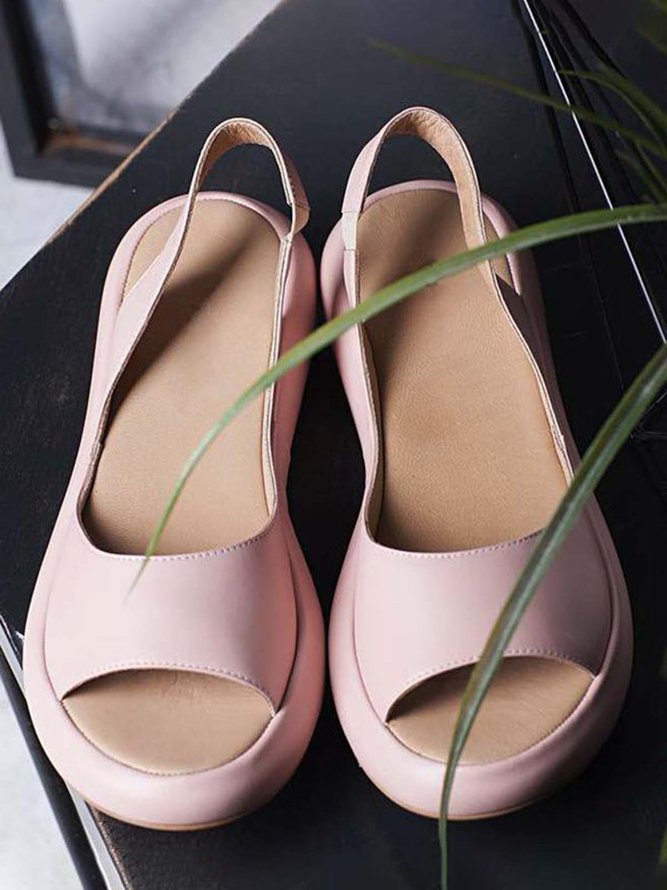 JFN  Women's Fashion Footbed Peep Toe Slip On Sandals