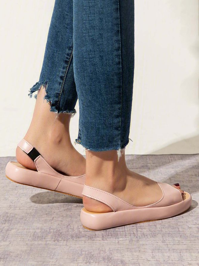 JFN  Women's Fashion Footbed Peep Toe Slip On Sandals