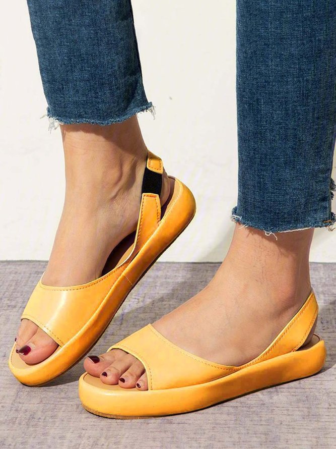 JFN  Women's Fashion Footbed Peep Toe Slip On Sandals