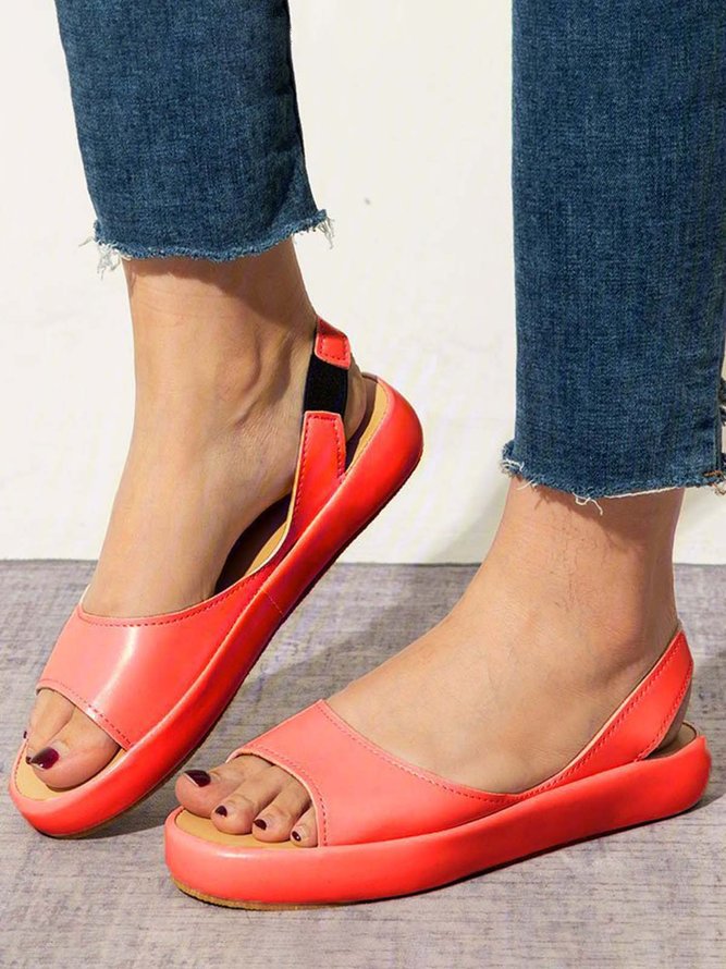 JFN  Women's Fashion Footbed Peep Toe Slip On Sandals