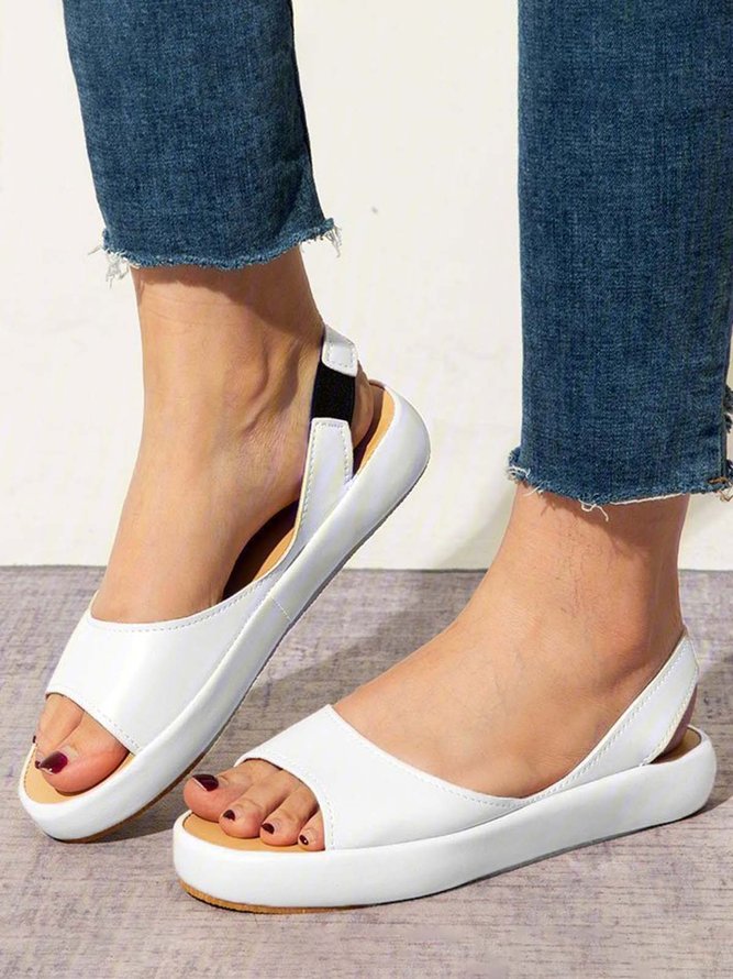 JFN  Women's Fashion Footbed Peep Toe Slip On Sandals