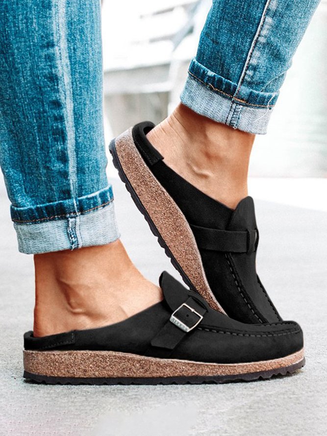 prettyava women casual comfy leather slip on sandals