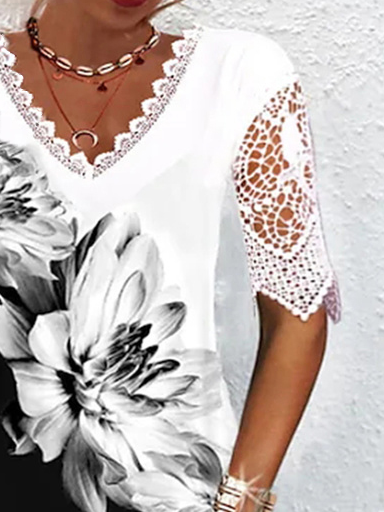 JFN V Neck Floral Casual Midi Dress