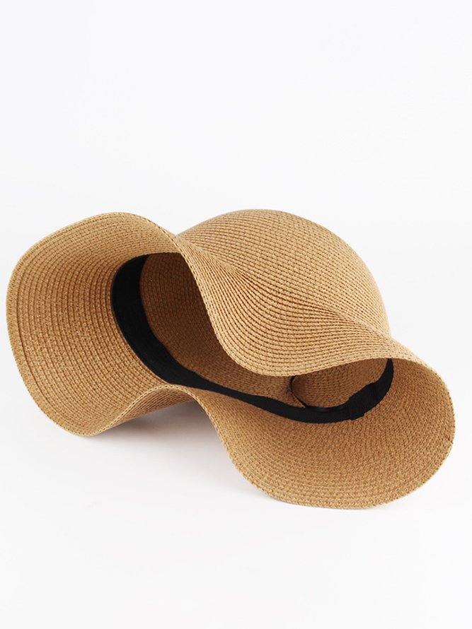 JFN Beach Vacation Style Foldable Sunscreen Straw Hat