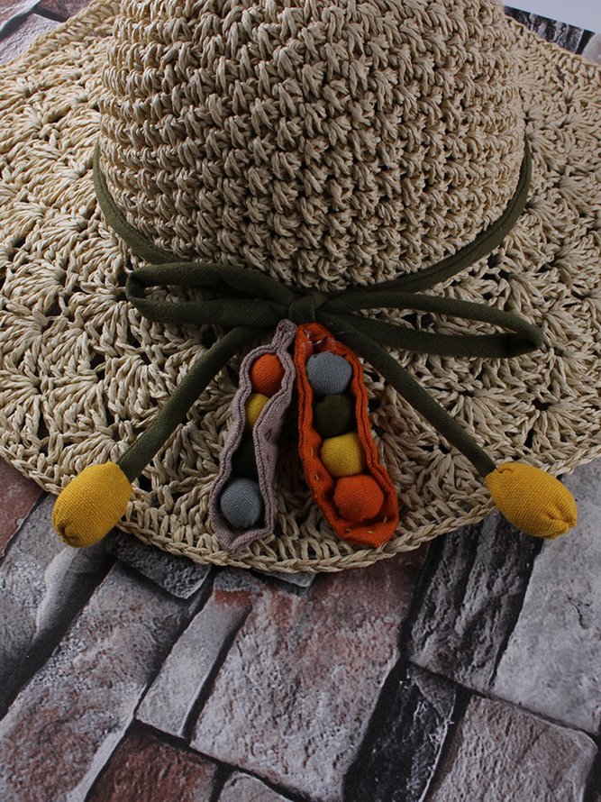 JFN Beach Resort Style Foldable Braided Sunscreen Straw Hat