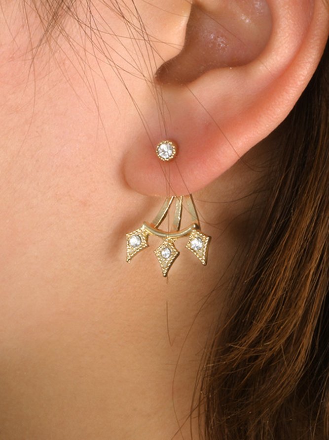Retro Style Versatile Diamond Stud Earrings