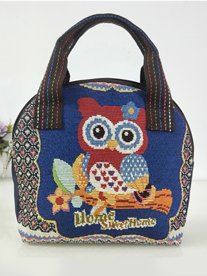 JFN Owl Retro Pattern Shell Bag Handbag