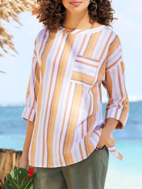 Striped Casual Long Sleeve Tops