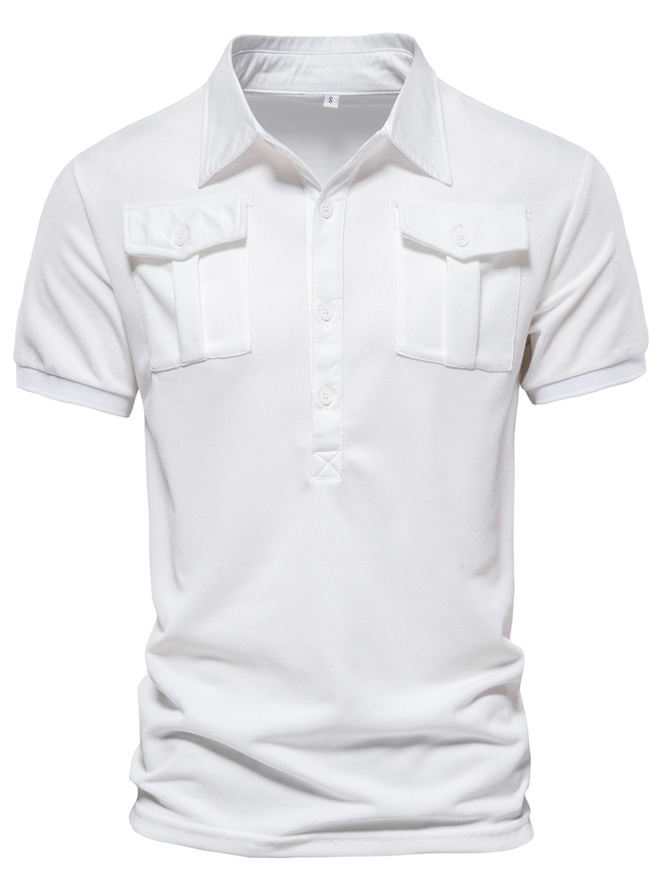Plain Short Sleeve Polo Cotton Short Sleeve Polo Shirt
