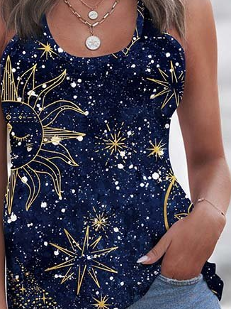 Gold and Navy Sun Top