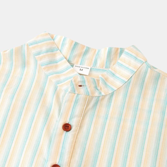 Casual Cotton Blends Short Sleeve Shirt