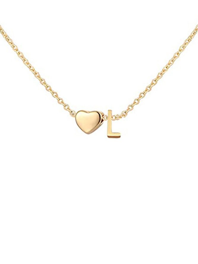 JFN Love Single Layer Alphabet Necklace