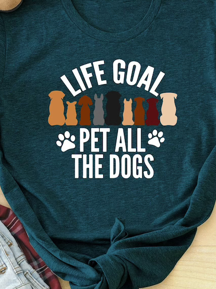 Life Goal Pet All The Dogs Shirt, Dog Lover T-Shirt, Animal Lover T-Shirt, Country Shirt, Animal Shirt, Dog Gift