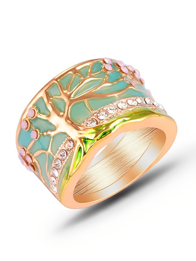 JFN Vintage Epoxy Epoxy Diamond Tree of Life Ring
