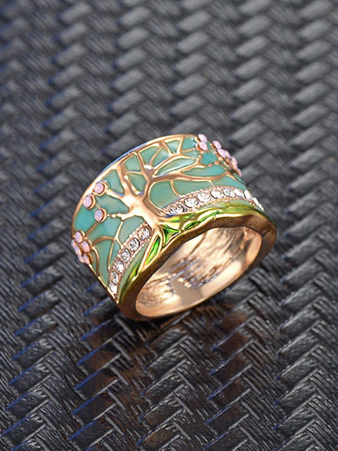 JFN Vintage Epoxy Epoxy Diamond Tree of Life Ring