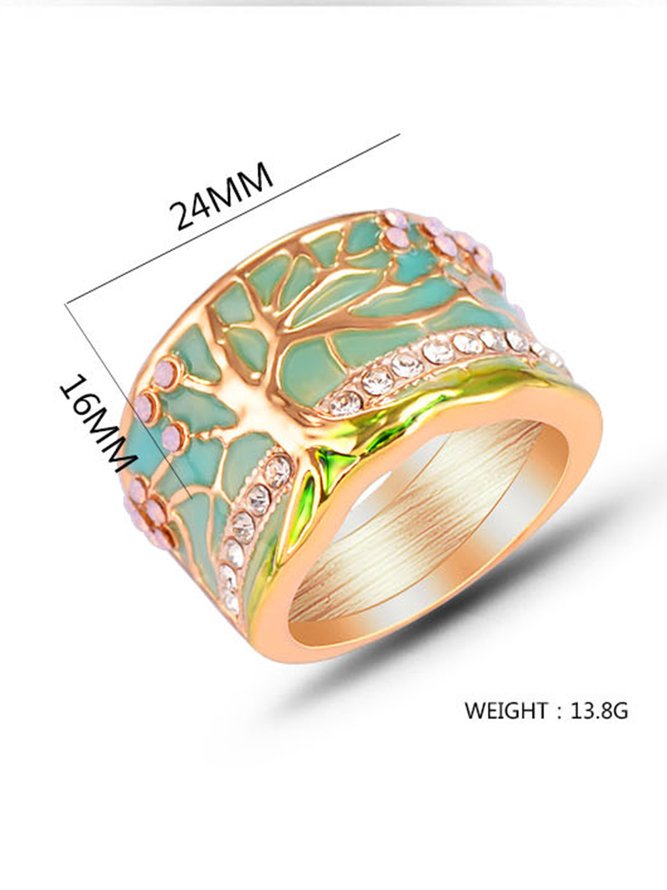 JFN Vintage Epoxy Epoxy Diamond Tree of Life Ring