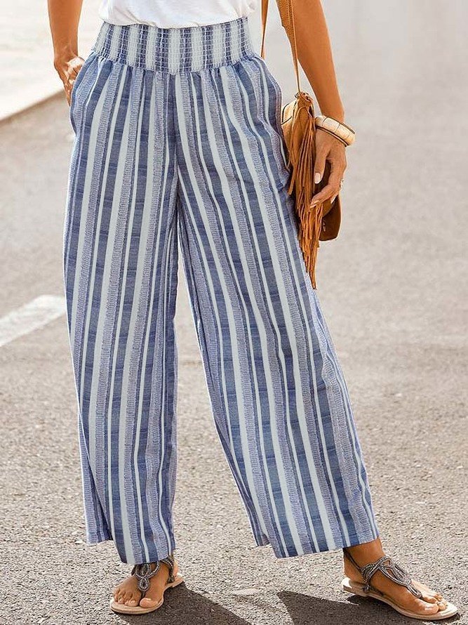 striped casual pants
