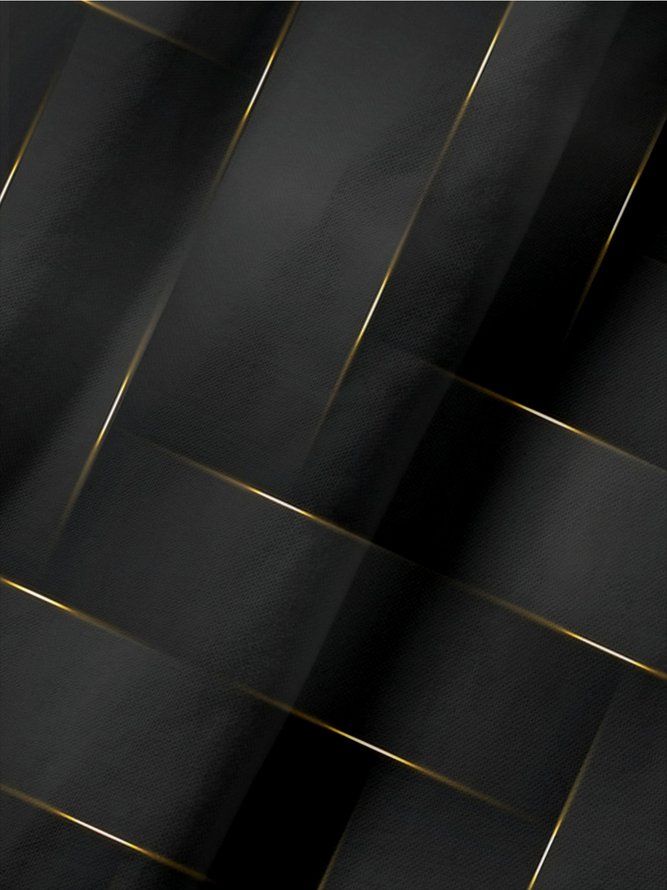 Casual Art Collection Gradient Geometric Stripe Pattern Lapel Short Sleeve Polo Print Top