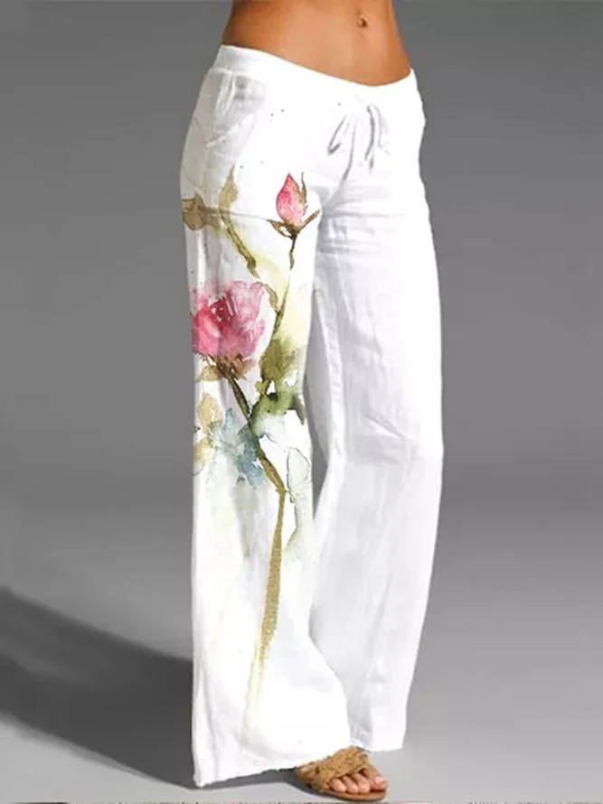 Floral Loose Casual Long Pants