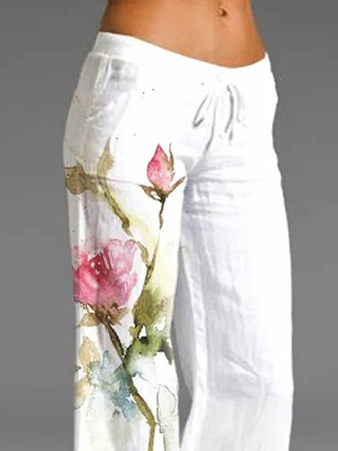 Floral Loose Casual Long Pants