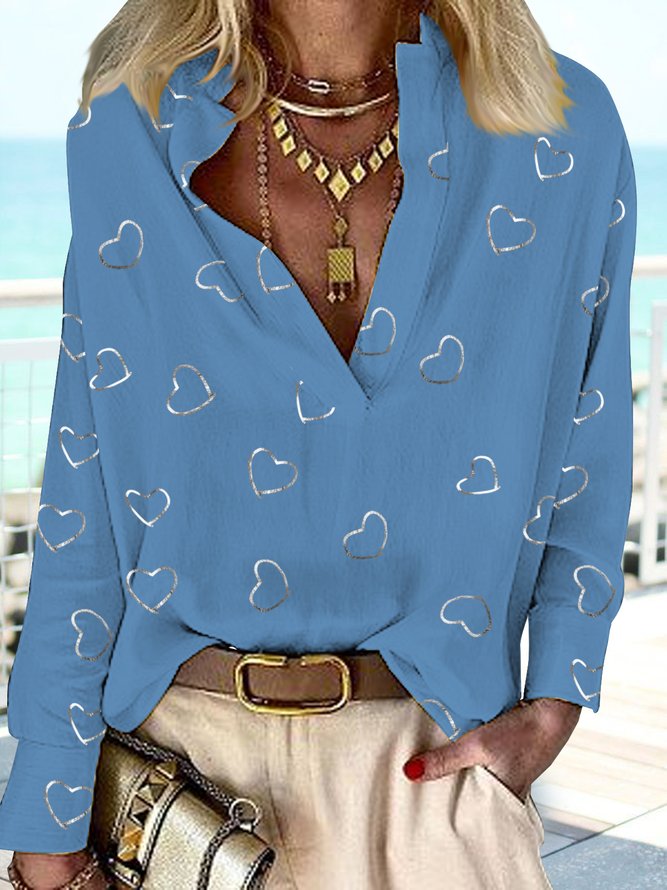 Gilded love plain loose top shirt