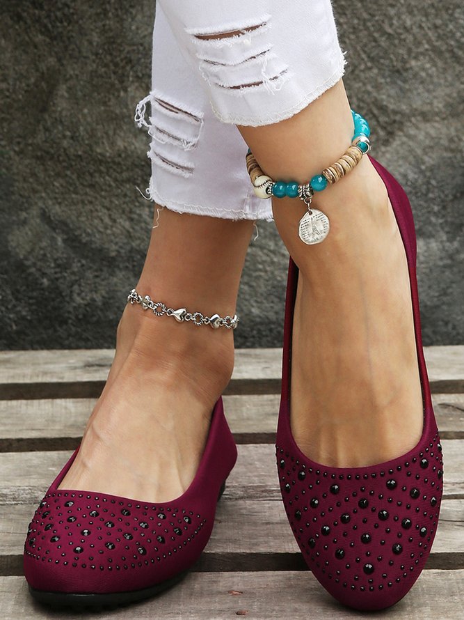 Rhinestone Design Commuter Flats