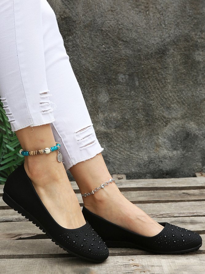 Rhinestone Design Commuter Flats
