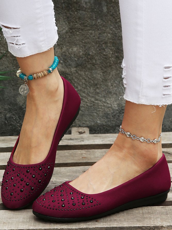 Rhinestone Design Commuter Flats