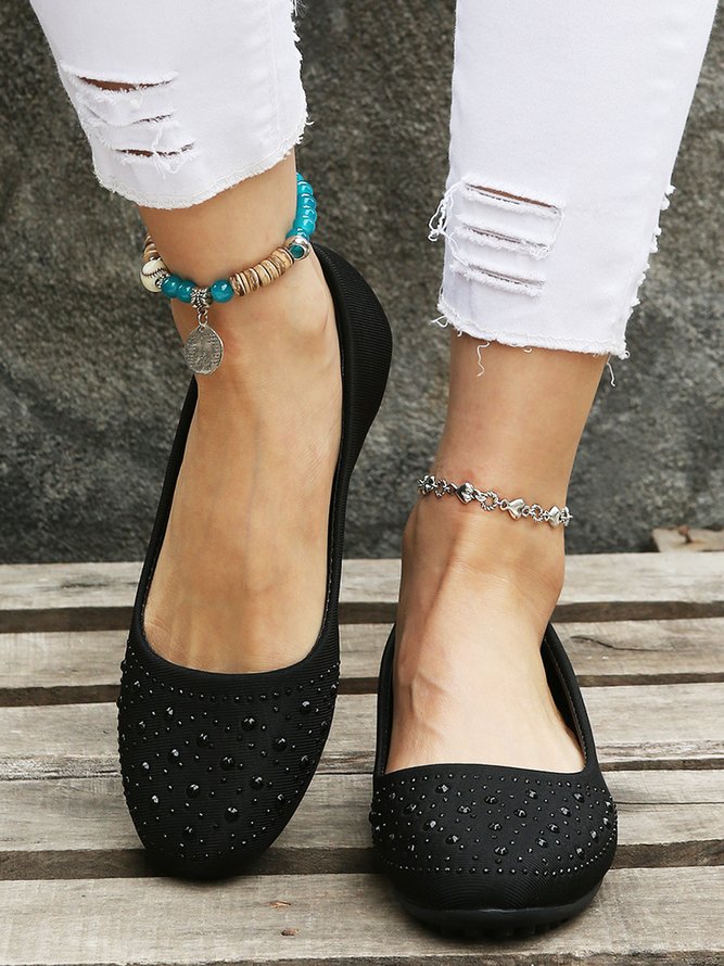 Rhinestone Design Commuter Flats