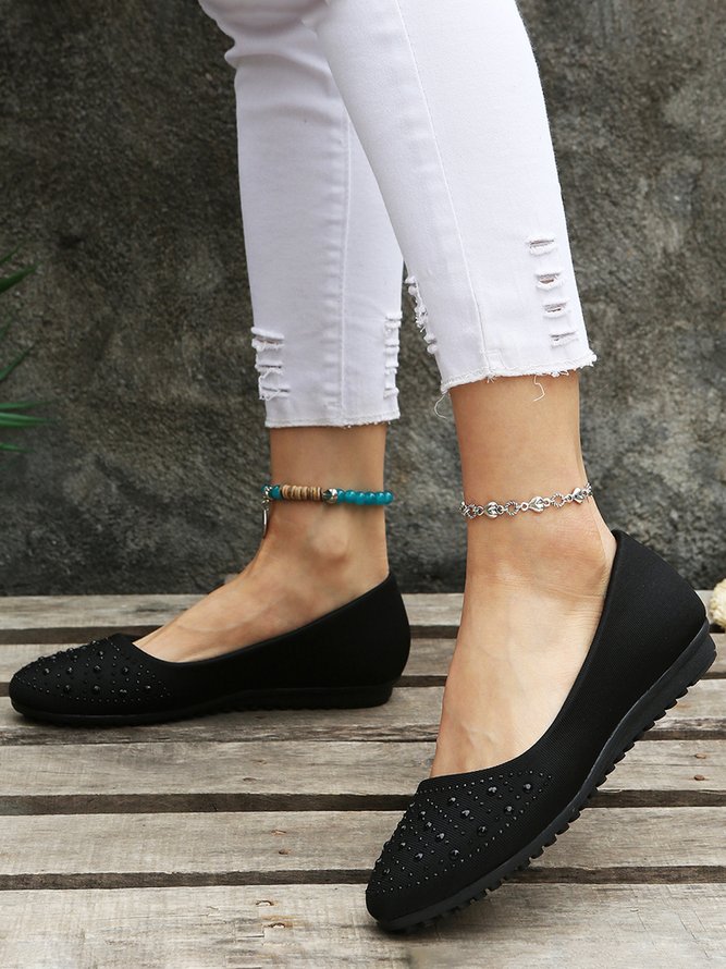 Rhinestone Design Commuter Flats