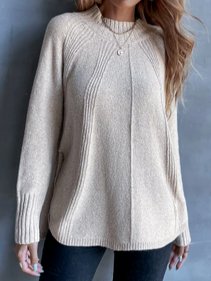 Plain Wool/Knitting Crew Neck Casual Sweater