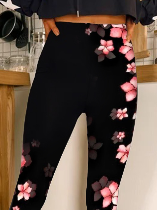 JFN Floral Casual Elasticity Tight Leggings