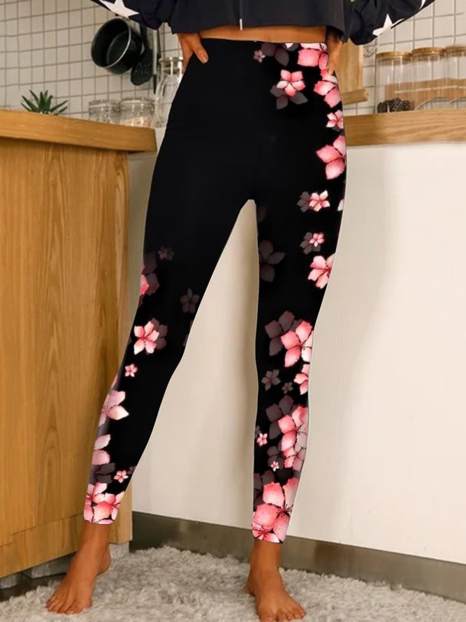 JFN Floral Casual Elasticity Tight Leggings