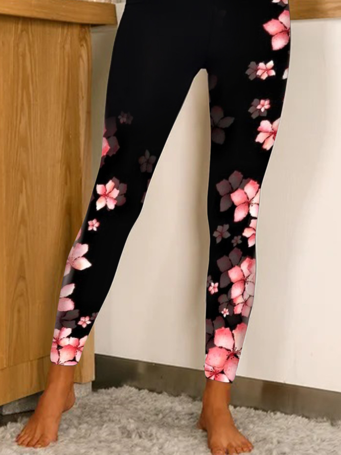 JFN Floral Casual Elasticity Tight Leggings