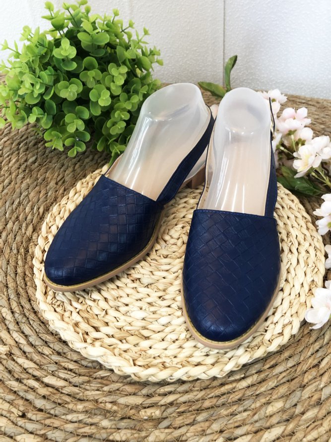 JFN Antique Braided Leather Pointed Toe Flats