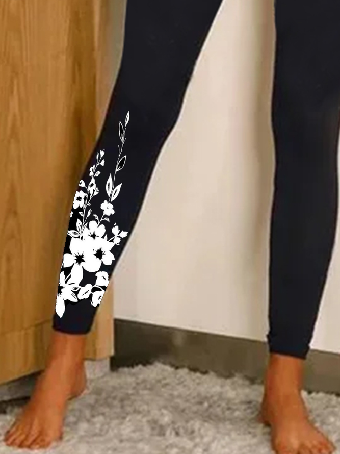 Regular Fit Floral Leggings
