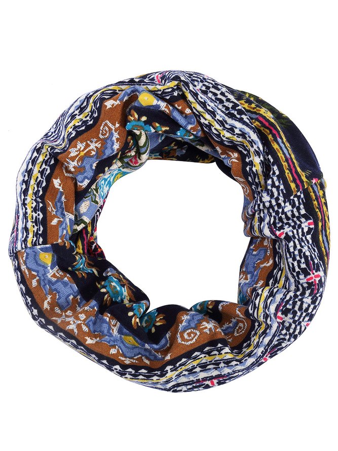 National Pattern Baotou Cap Two Usages Scarf/Hat No Pilling