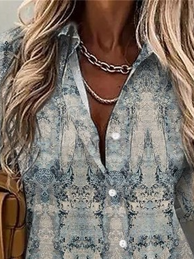 Vintage Shirt Collar Regular Fit Top
