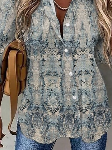 Vintage Shirt Collar Regular Fit Top