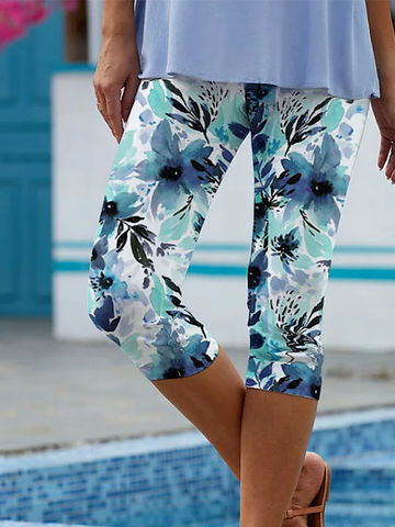 JFN Casual Floral Capris Leggings