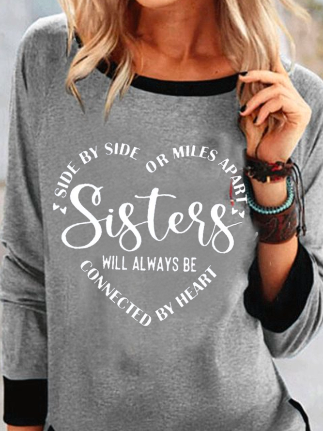 Crew Neck Text Letters Sweatshirts