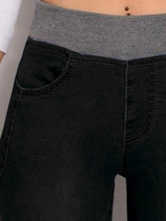 Casual Elastic Waist Stretch Jeans