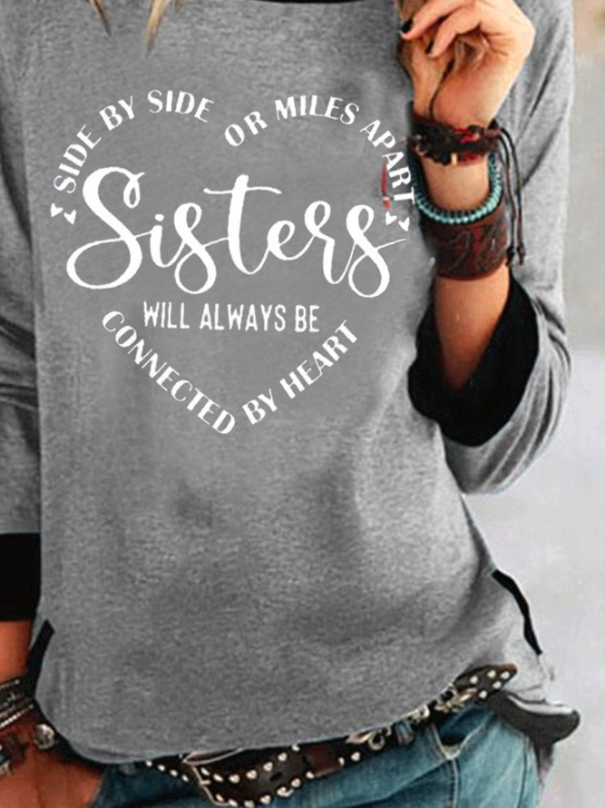 Crew Neck Text Letters Sweatshirts